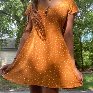 super cute orange and white polka dot dress